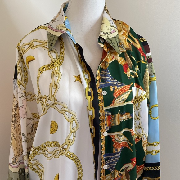 OVERSIZED ZARA PRINTED BUTTON DOWN SHIRT - Picture 2 of 6